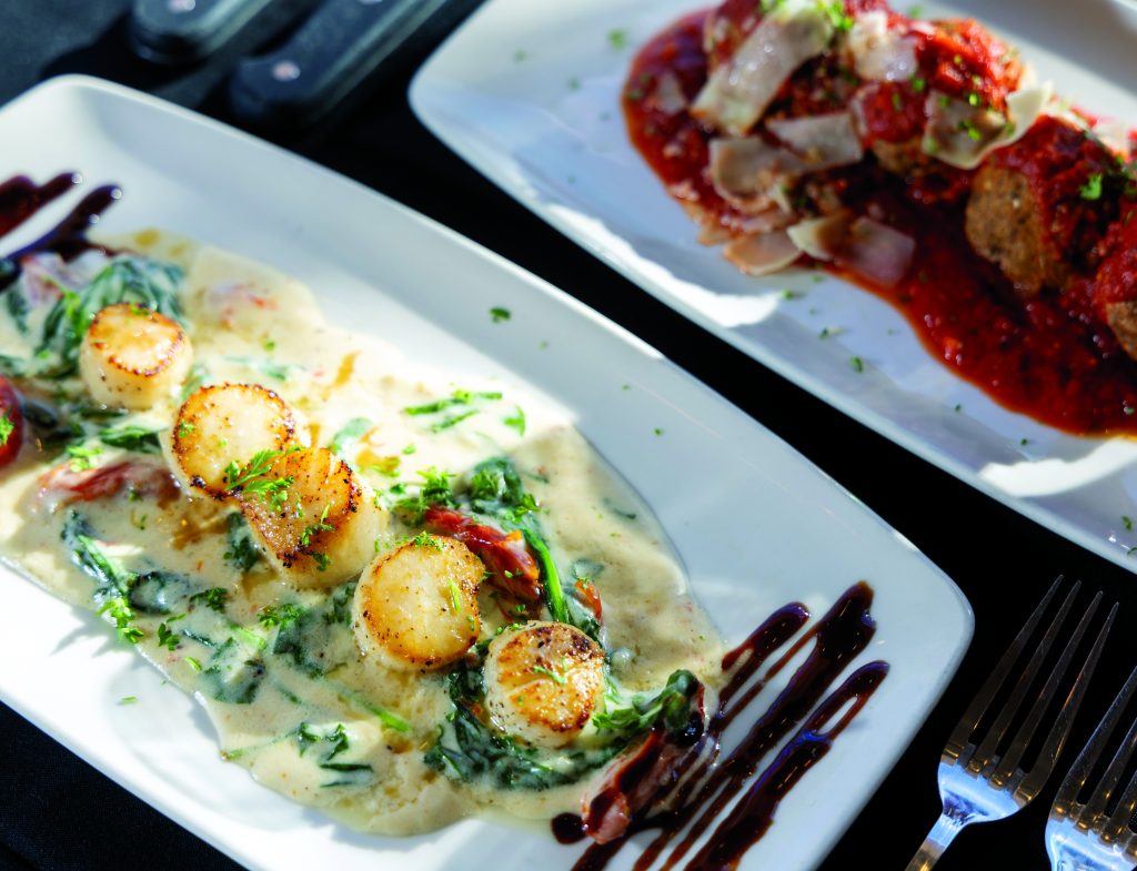 Pan-roasted Scallops Florentine.